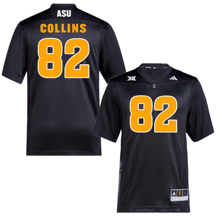 Men #82 Armon Collins Arizona State Sun Devils College Football Jerseys Stitched-Black